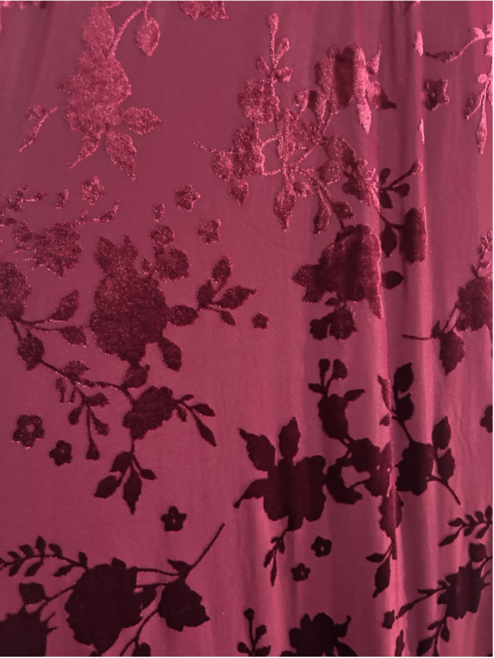 NWT Womens Velvet Floral Maxi Dress Size M Burgundy - Picture 10 of 14